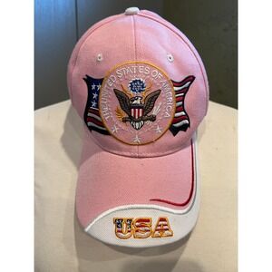 Pink USA Baseball Cap Embroidered Great Seal United States of America Hat